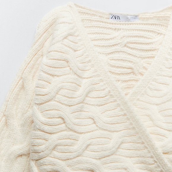 ZARA CABLE-KNIT JACKET - Picture 14 of 15